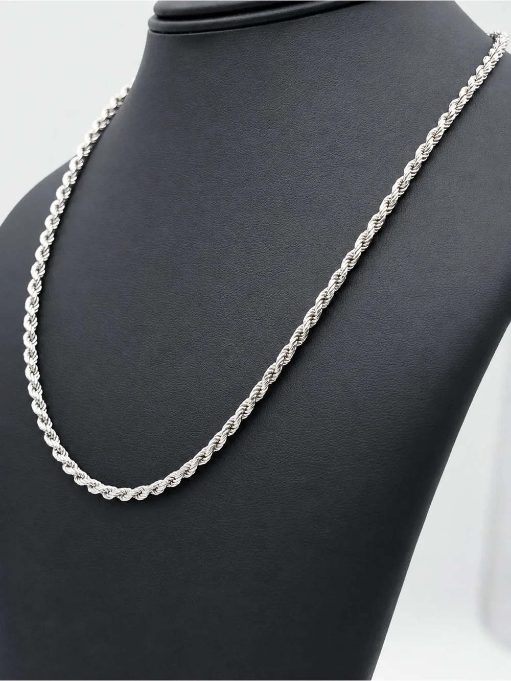 Italy 925 Sterling Silver solid Rope chain necklace 20” 4mm